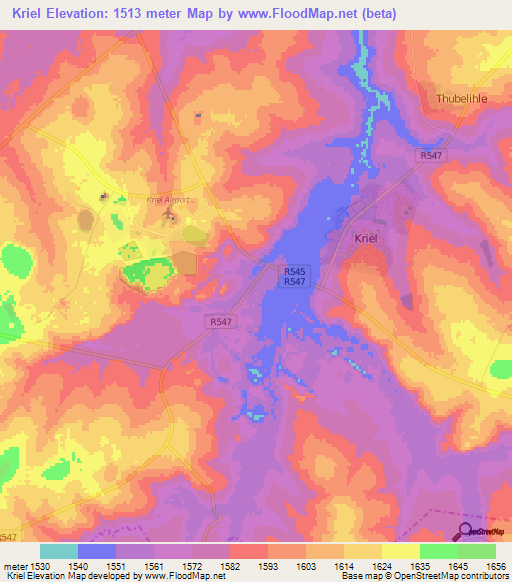 Kriel,South Africa Elevation Map