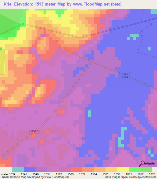 Kriel,South Africa Elevation Map