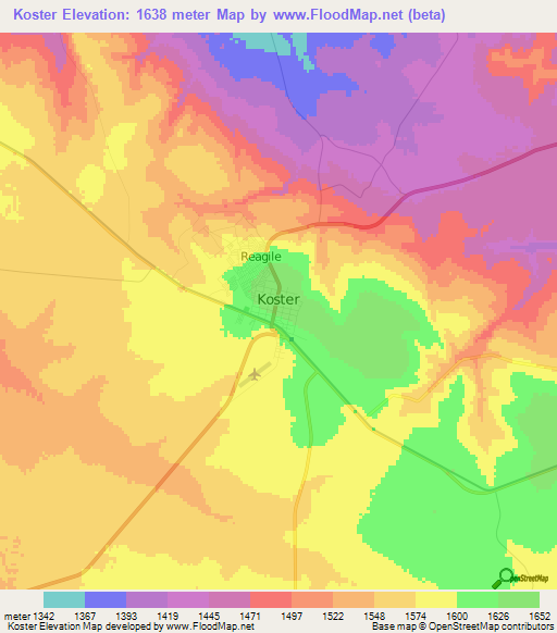 Koster,South Africa Elevation Map