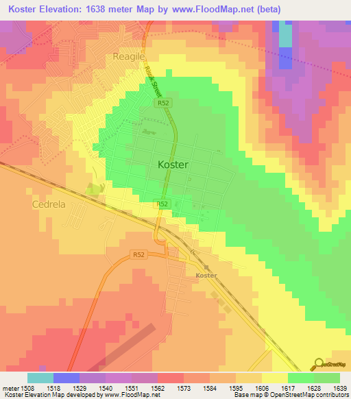 Koster,South Africa Elevation Map