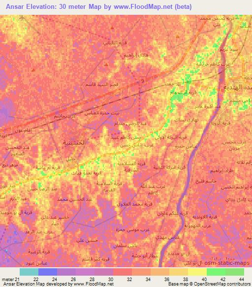 Ansar,Iraq Elevation Map
