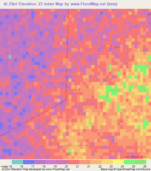 Al Zikri,Iraq Elevation Map
