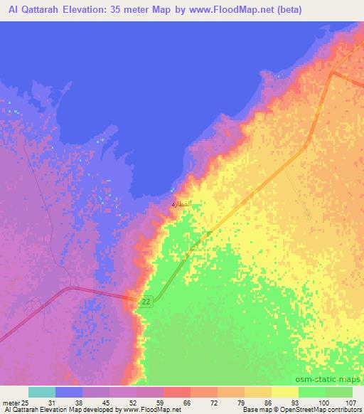 Al Qattarah,Iraq Elevation Map