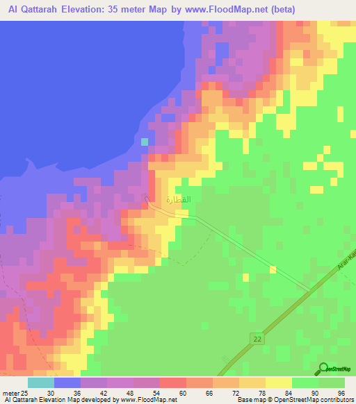 Al Qattarah,Iraq Elevation Map