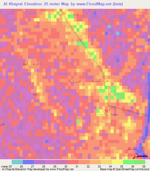 Al Khayrat,Iraq Elevation Map