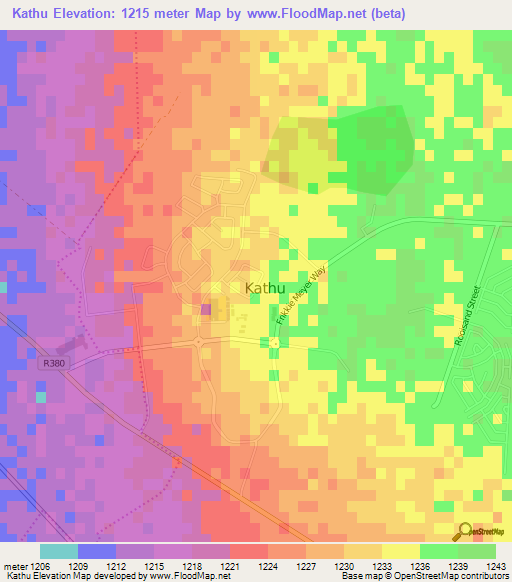 Kathu,South Africa Elevation Map