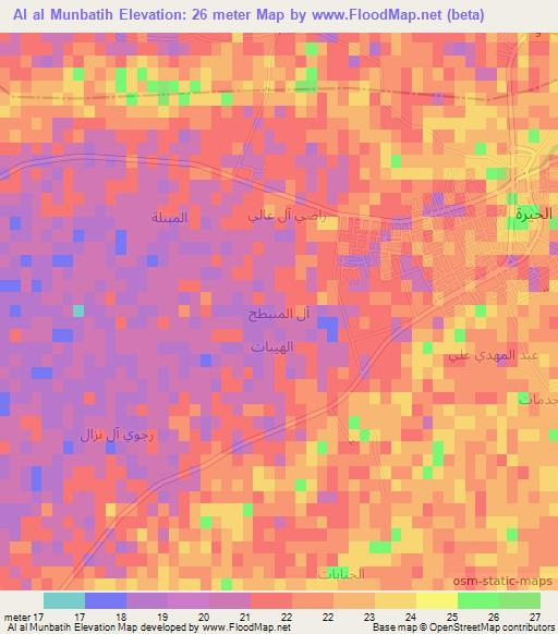 Al al Munbatih,Iraq Elevation Map