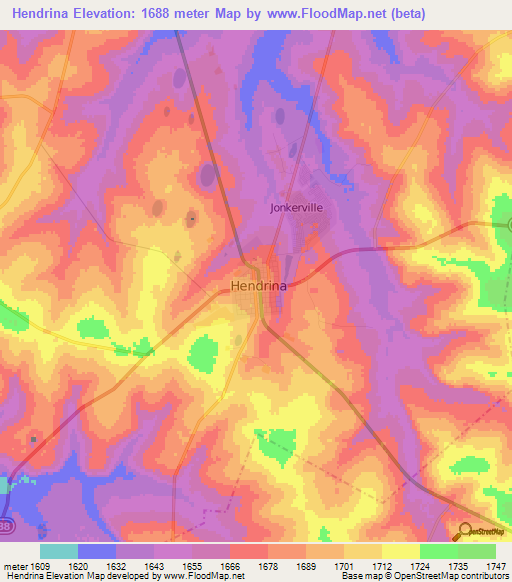 Hendrina,South Africa Elevation Map