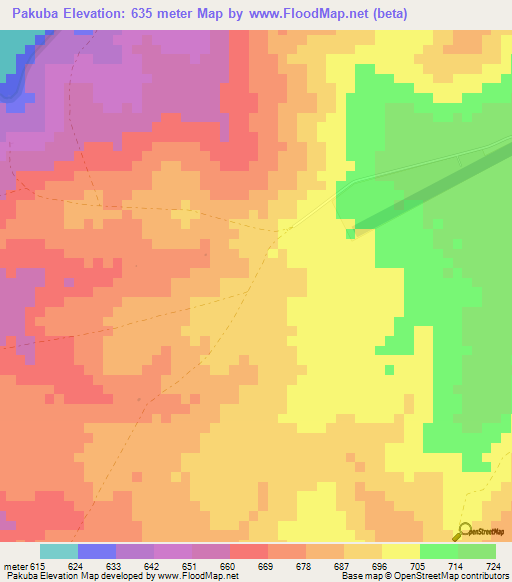 Pakuba,Uganda Elevation Map