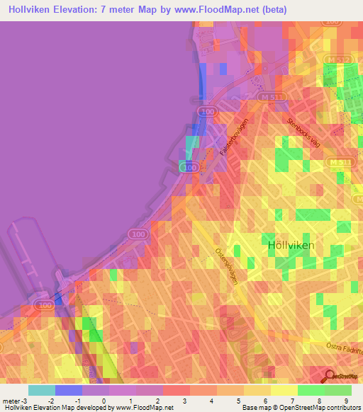 Elevation of Hollviken,Sweden Elevation Map, Topography, Contour