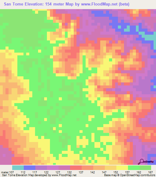 Elevation of San Tome,Venezuela Elevation Map, Topography, Contour