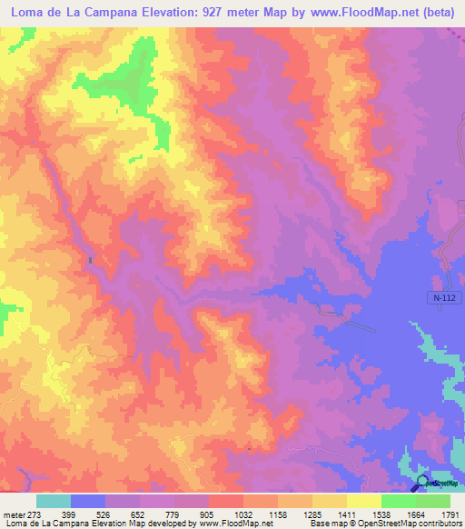 Elevation Of Loma De La Campana,honduras Elevation Map, Topography, Contour