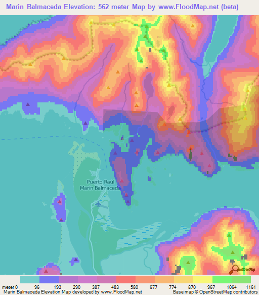 Elevation of Marin Balmaceda,Chile Elevation Map, Topography, Contour