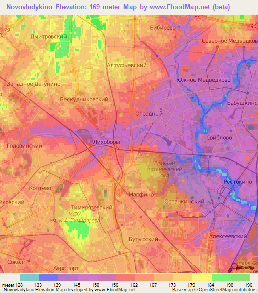 Novovladykino,Russia Elevation Map