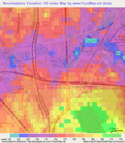 Novovladykino,Russia Elevation Map